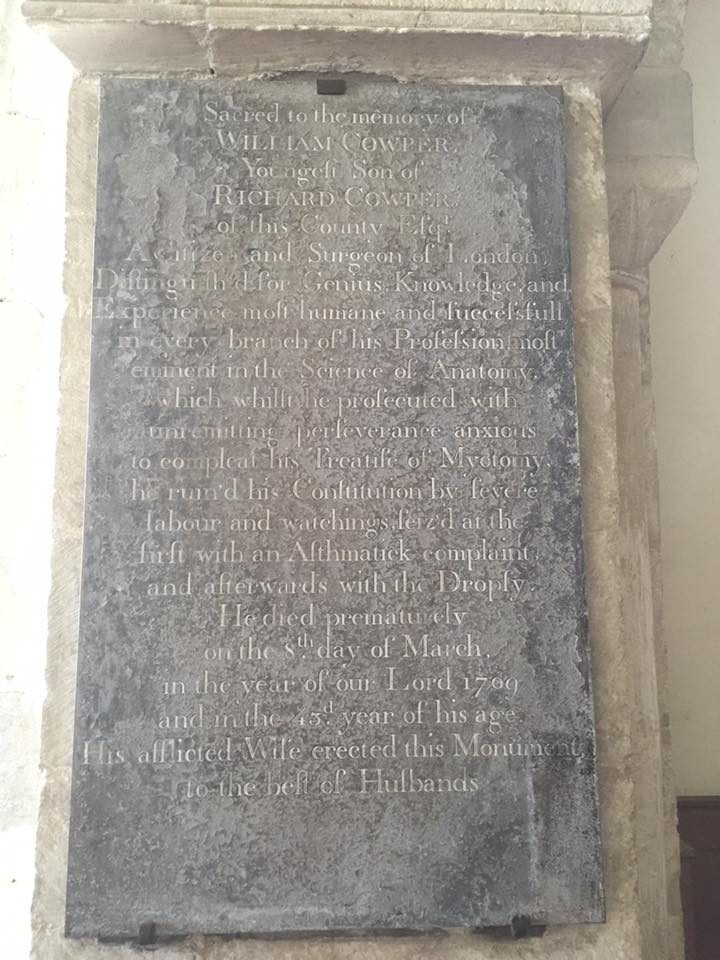 William Cowper's grave and memorial headstone, Bishops Sutton, UK (5).jpg